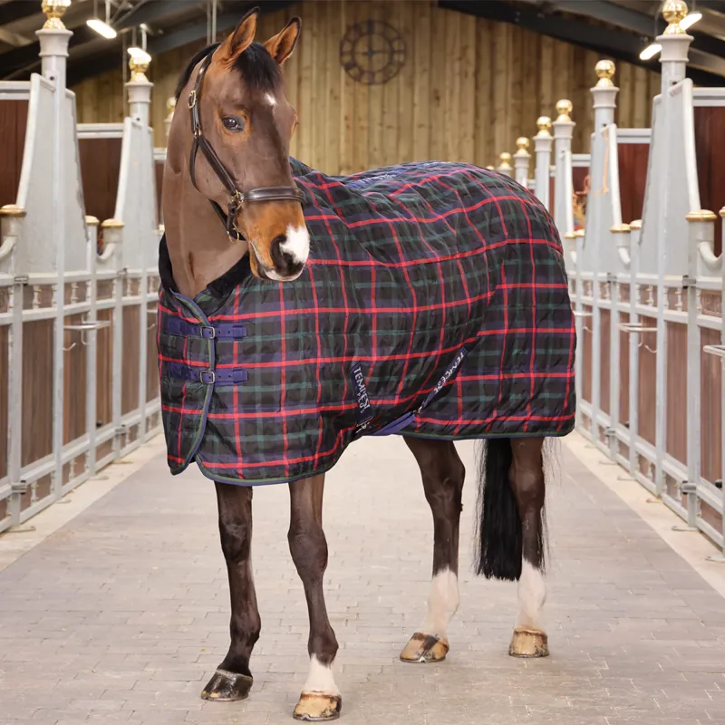 Shires Tempest Plus 100g Stable Rug - Green Check