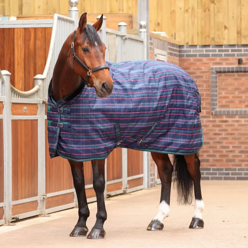Shires Tempest Plus 100 Stable Rug - Navy Tartan