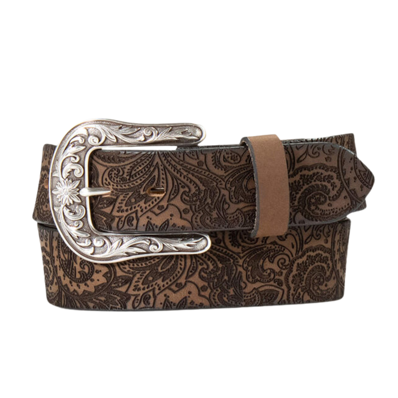 Ariat Women's Paisley Tooled Belt - Brown