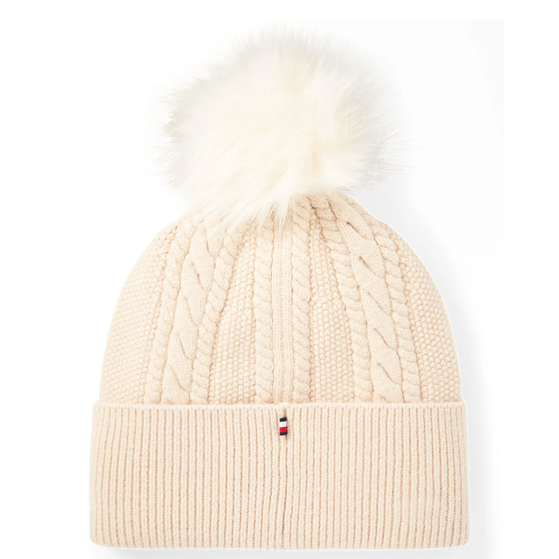 Tommy Hilfiger Perry Pom Pom Beanie - Taupe-1