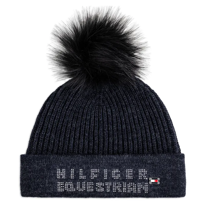 Tommy Hilfiger Rib-Knit Pom Pom Beanie - Desert Sky