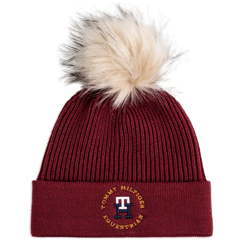 Tommy Hilfiger Vancouver Pom Pom Beanie - Rouge