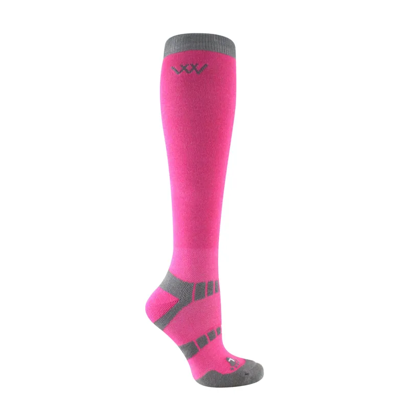 Woof Wear Bamboo Long Riding Socks Two Pack - Pink