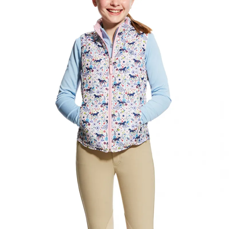 Ariat Girls Emma Reversible Gilet - Garden Pony Print