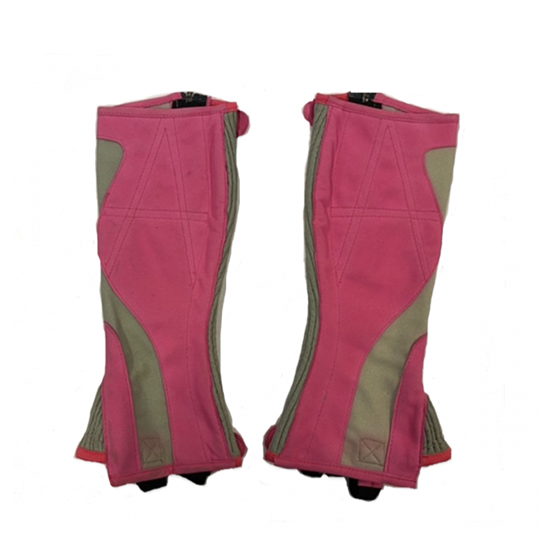 Horseware Tally Ho Kids Synthetic Regular Half Chaps - Silver/Pink-1