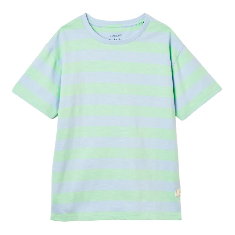 Joules Boys' Laundered Stripe T-Shirt - Blue Green Stripe