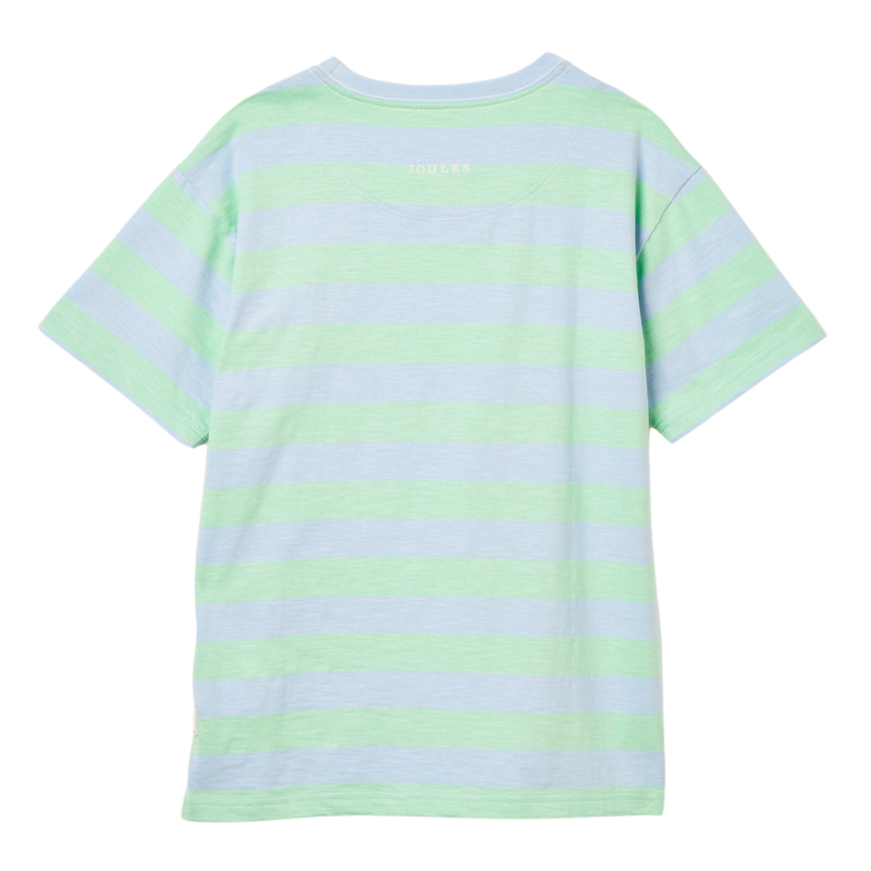 Joules Boys' Laundered Stripe T-Shirt - Blue Green Stripe-1