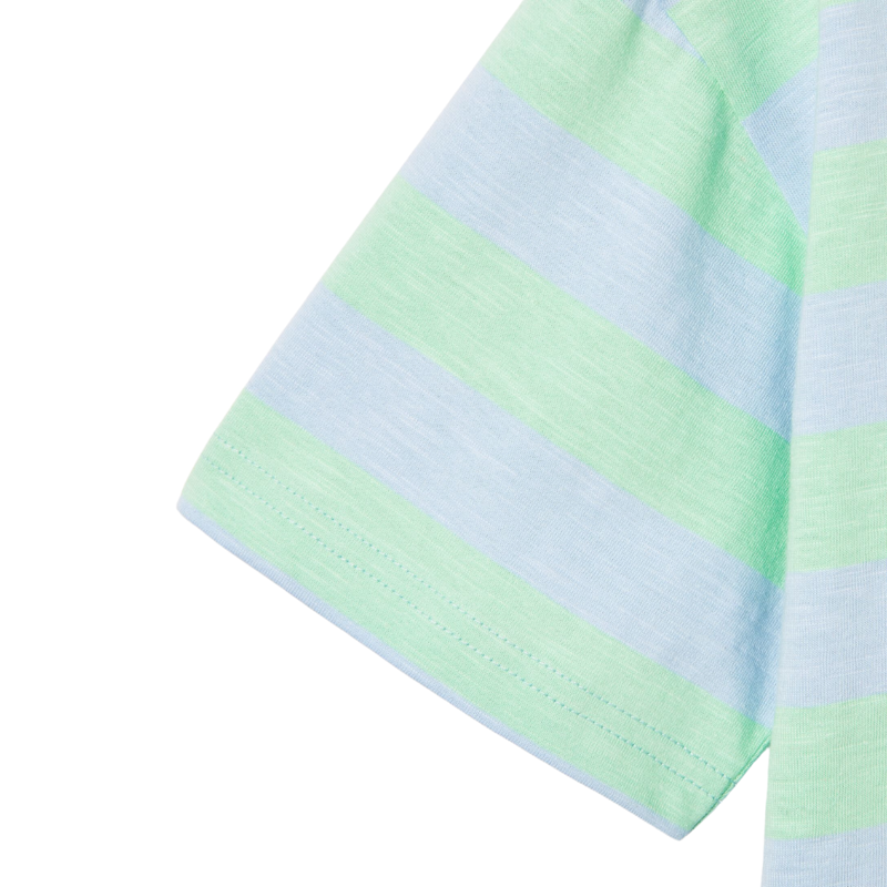 Joules Boys' Laundered Stripe T-Shirt - Blue Green Stripe-3