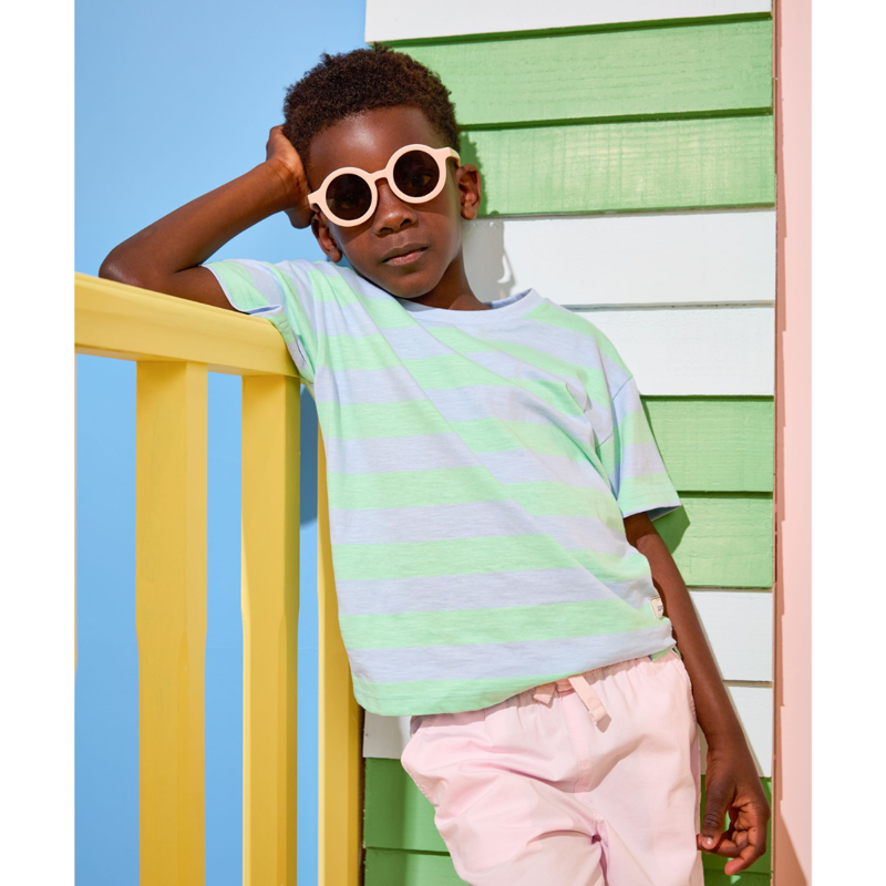 Joules Boys' Laundered Stripe T-Shirt - Blue Green Stripe-4