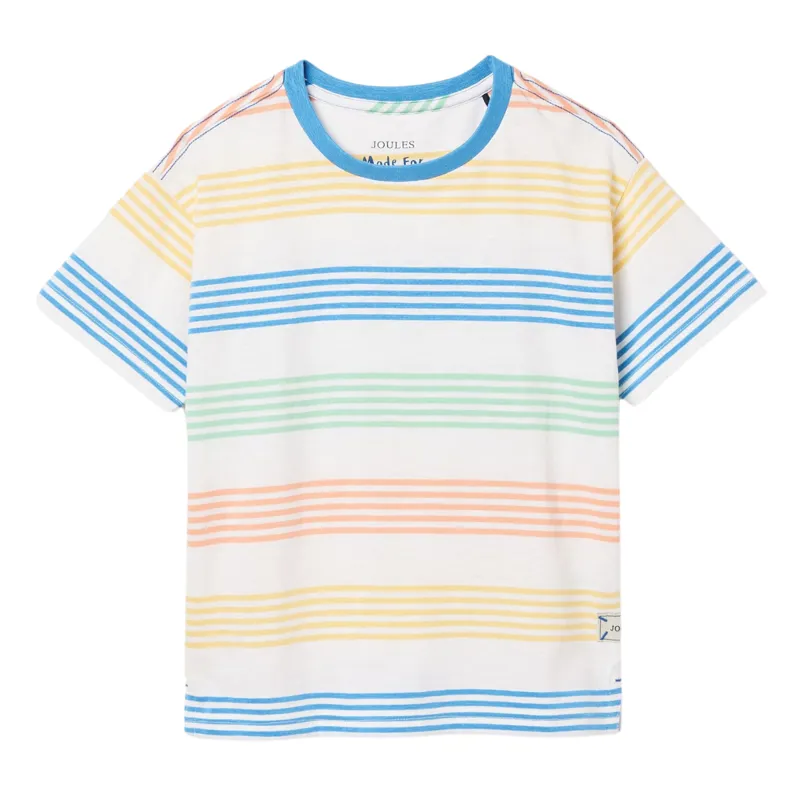 Joules Boys' Laundered Stripe T-Shirt - Cream Multi Stripe
