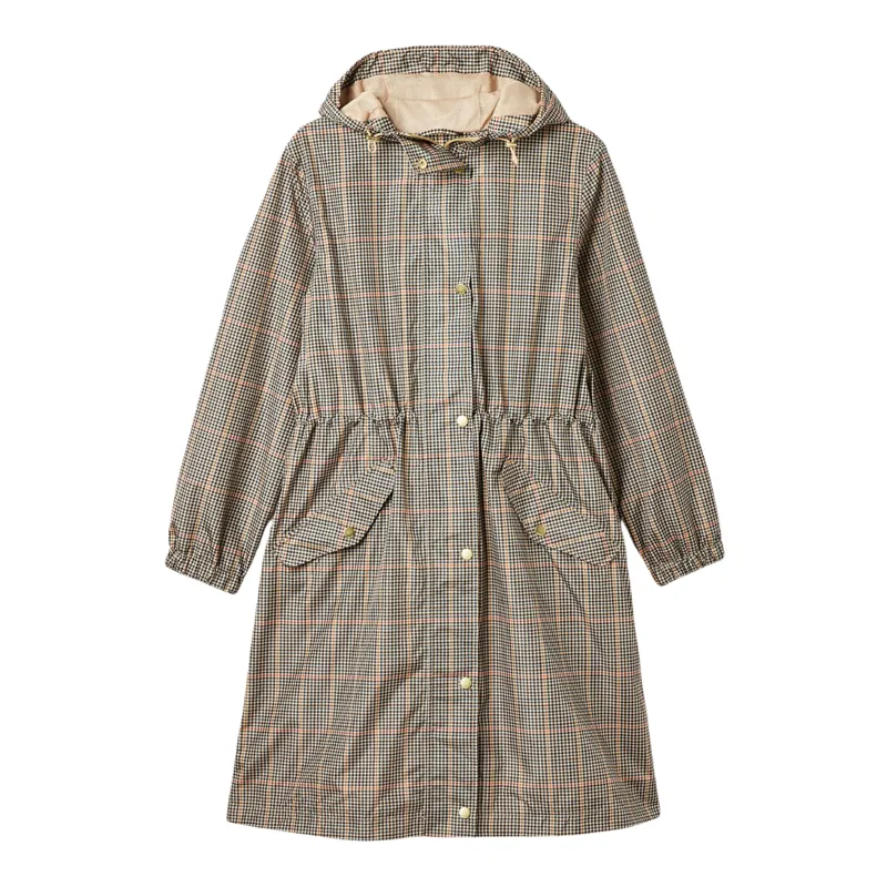 Joules Ladies Holkham Waterproof Packable Raincoat - Henson Check