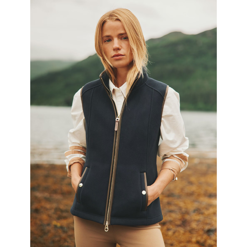 Joules Ladies Fairbourne Fleece Gilet - Dark Navy-1
