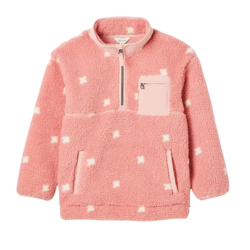 Joules Girls' Tilly Half Zip Borg Fleece - Pink