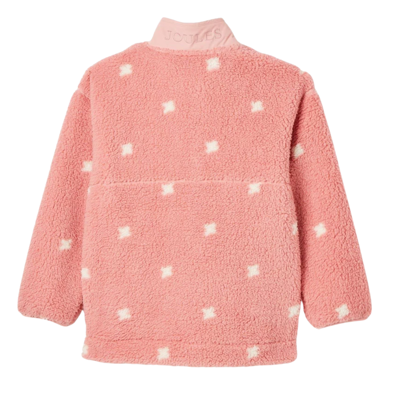 Joules Girls' Tilly Half Zip Borg Fleece - Pink-1