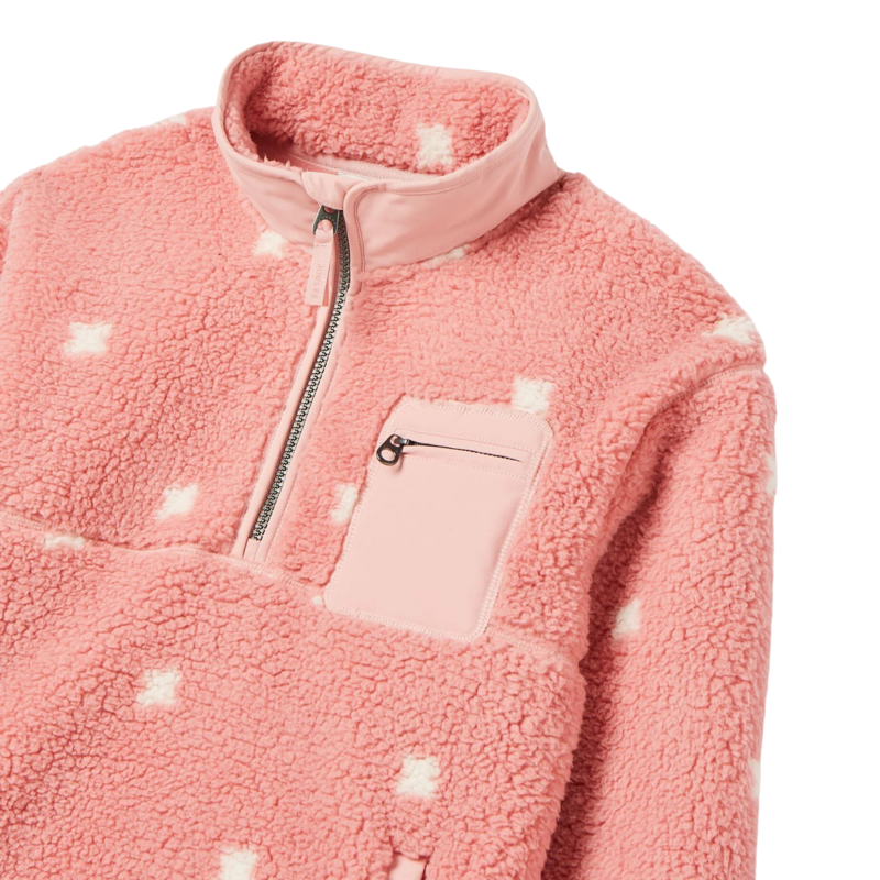 Joules Girls' Tilly Half Zip Borg Fleece - Pink-2