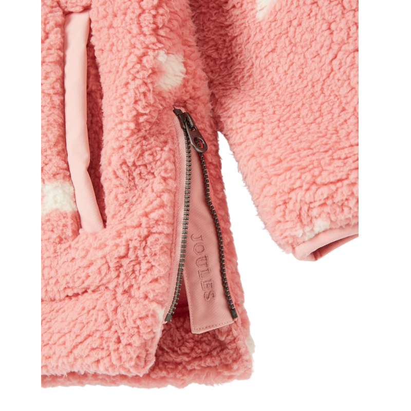 Joules Girls' Tilly Half Zip Borg Fleece - Pink-4
