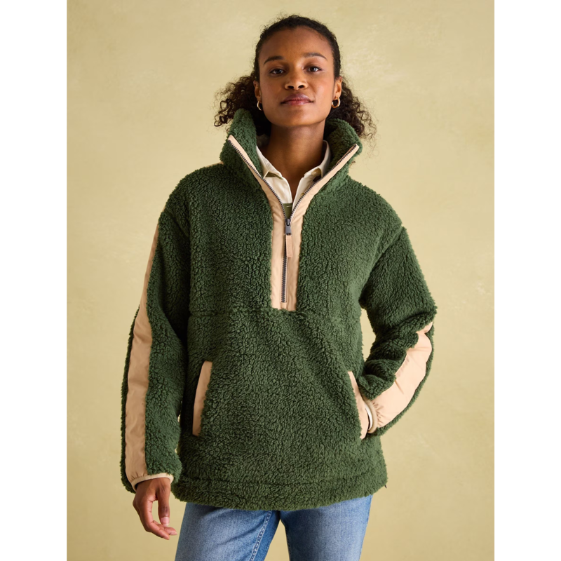 Joules Ladies Tilly Quarter Zip Fleece - Green-1