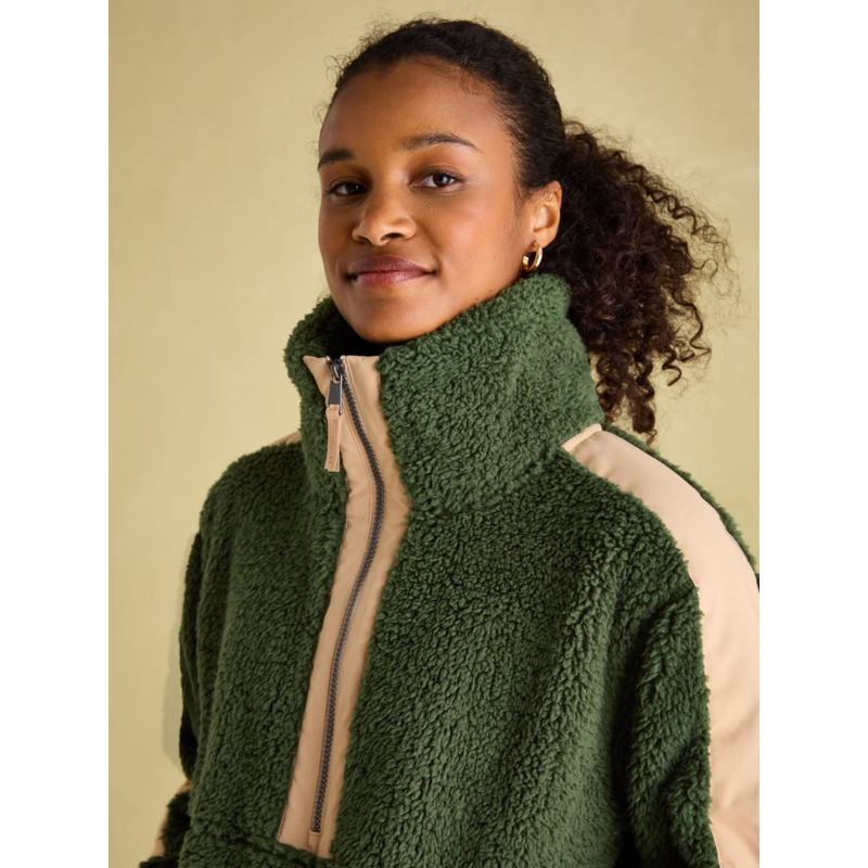 Joules Ladies Tilly Quarter Zip Fleece - Green-4