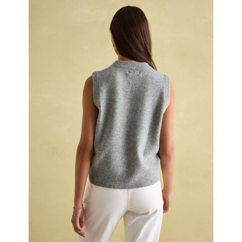 Joules Ladies Holly Knitted Vest - Grey-1