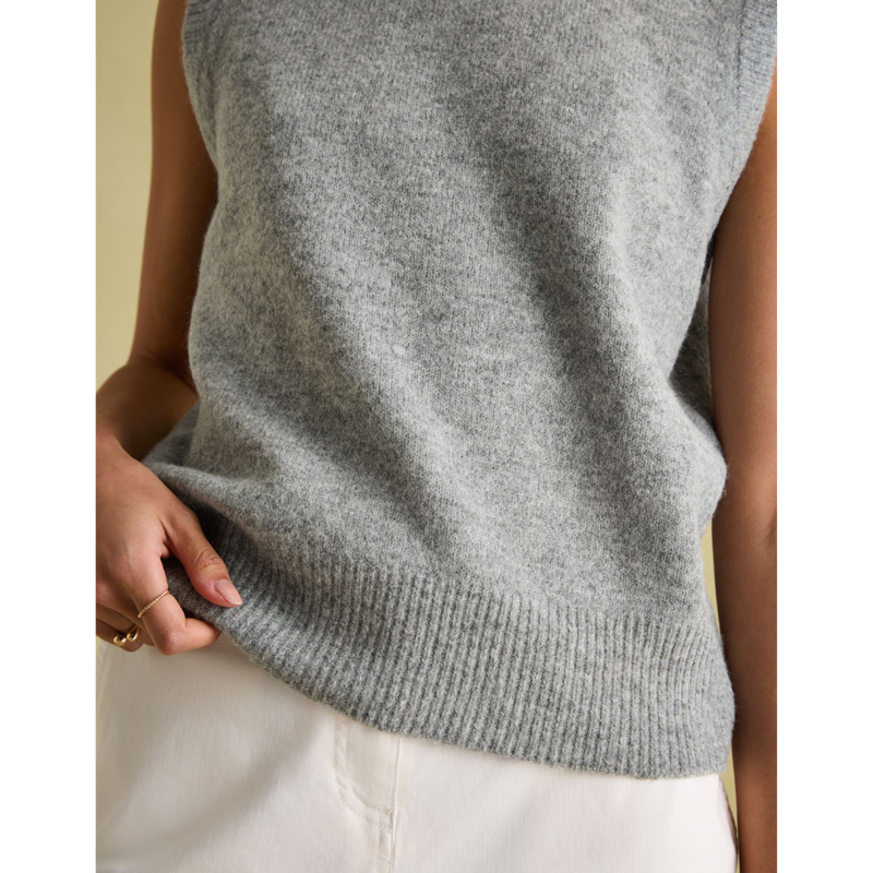 Joules Ladies Holly Knitted Vest - Grey-3