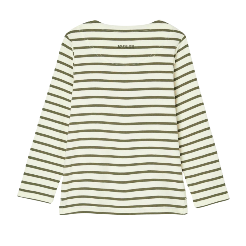Joules Girls' Harbour Stripe Long Sleeve Top - Green-1