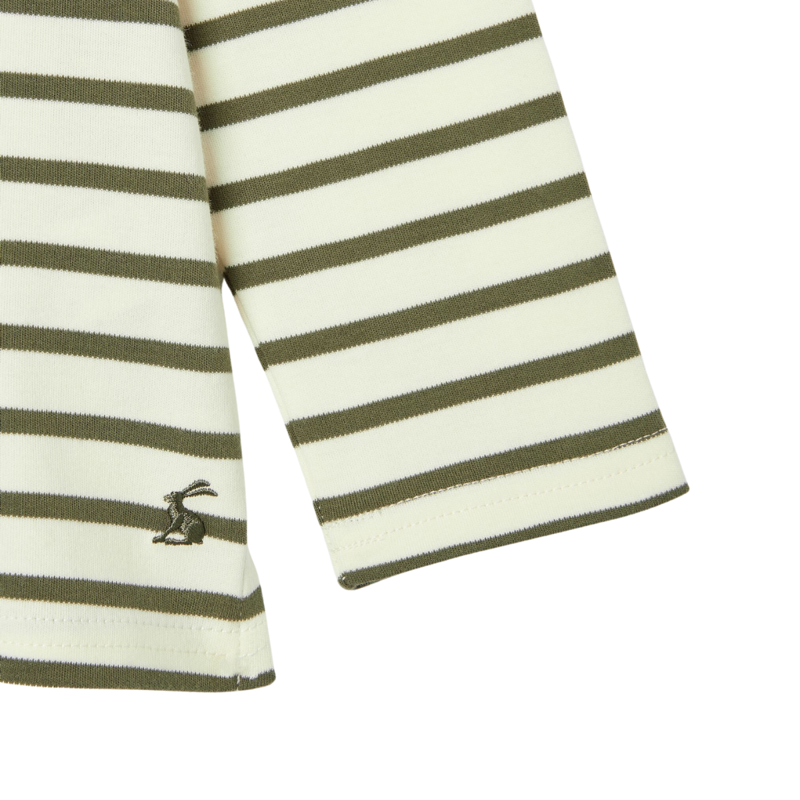 Joules Girls' Harbour Stripe Long Sleeve Top - Green-4