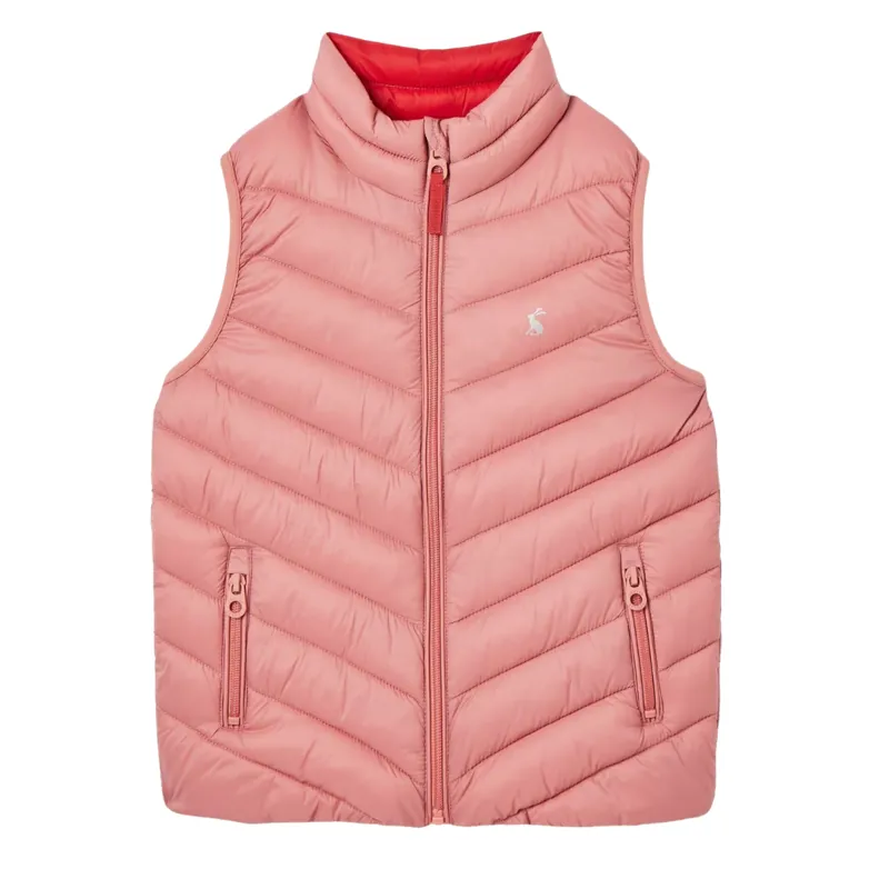 Joules Girls' Crofton Showerproof Quilted Gilet - Pink