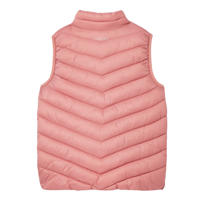 Joules Girls' Crofton Showerproof Quilted Gilet - Pink-1