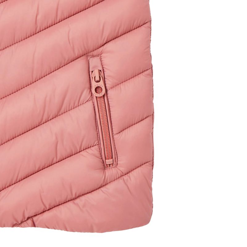 Joules Girls' Crofton Showerproof Quilted Gilet - Pink-3