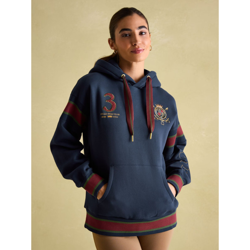 Joules Ladies Newham Embellished Hoodie - Navy-1