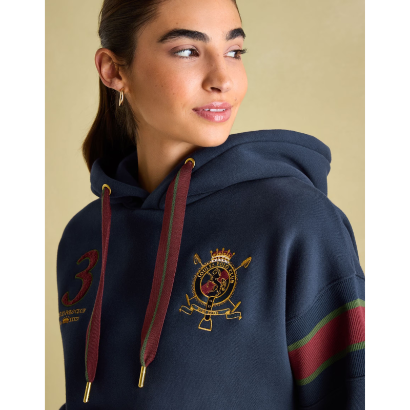 Joules Ladies Newham Embellished Hoodie - Navy-4