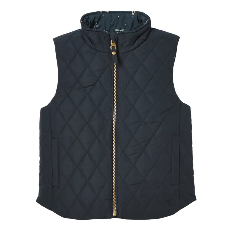 Joules Girls' Atwell Showerproof Reversible Gilet - Blue