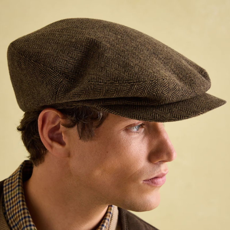Joules Men's Ashby Flat Hat - Brown Check-3