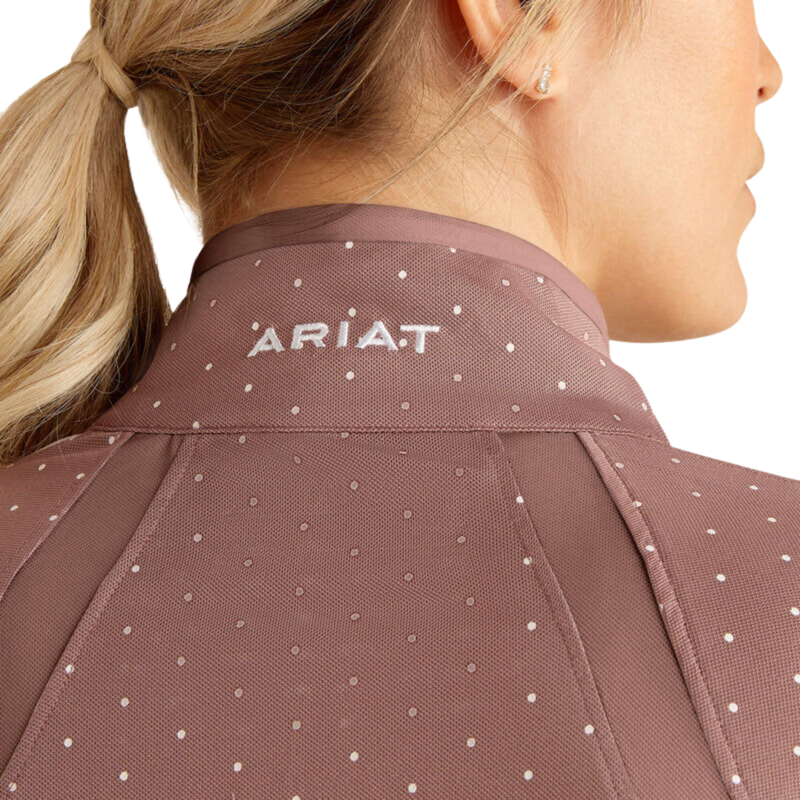 Ariat Women's Sunstopper 3.0 1/4 Zip Base Layer - Twilight Mauve Dot-3