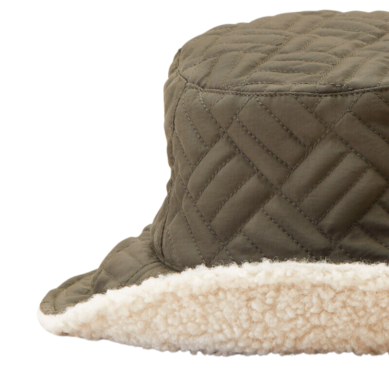 Ariat Reversible Quilted Bucket Hat - Olive Gren-2