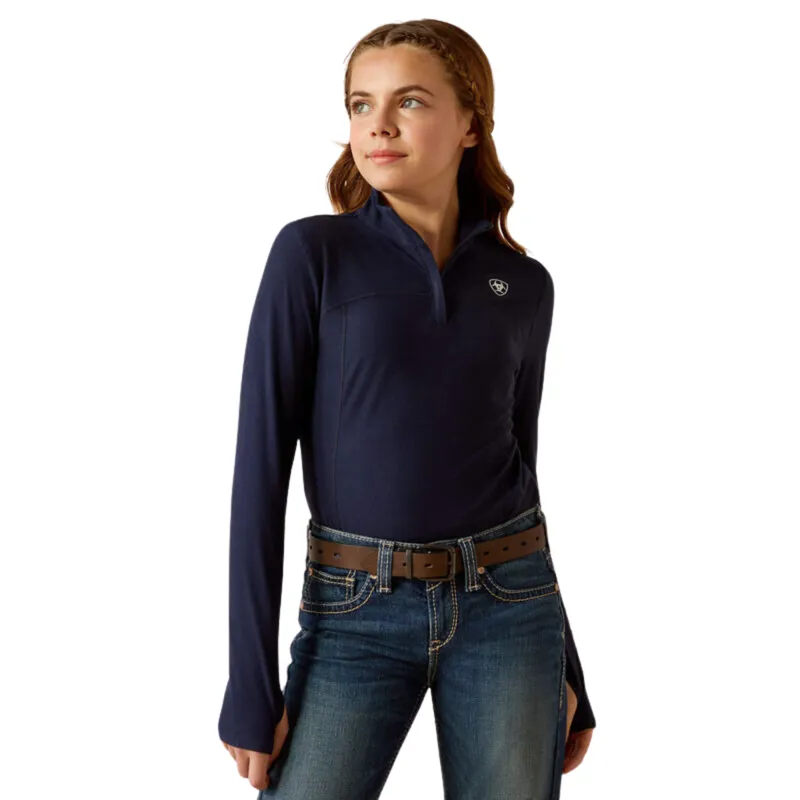 Ariat Youth Lowell 3.0 1/4 Zip Base Layer - Navy
