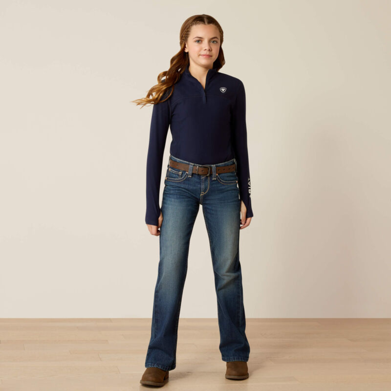 Ariat Youth Lowell 3.0 1/4 Zip Base Layer - Navy-3