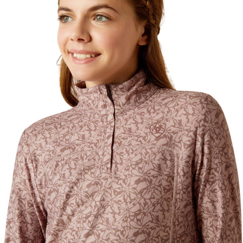 Ariat Youth Lowell 3.0 1/4 Zip Base Layer - Abstract Floral-2