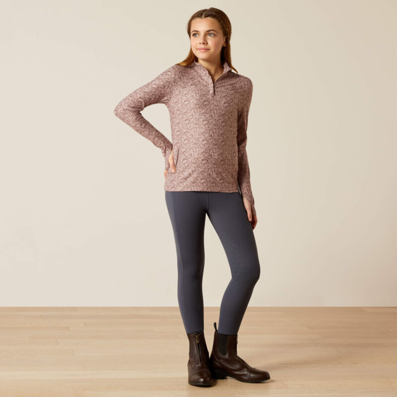 Ariat Youth Lowell 3.0 1/4 Zip Base Layer - Abstract Floral-3