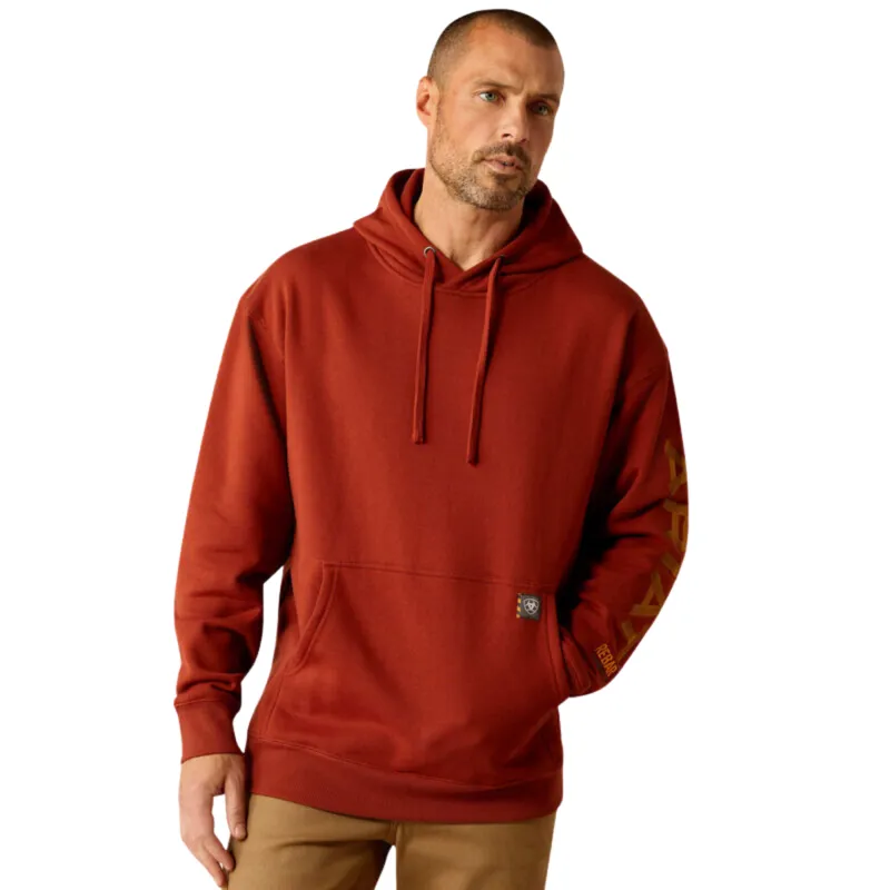 Ariat Men's Rebar Graphic Hoodie - Burnt Henna/Cumin