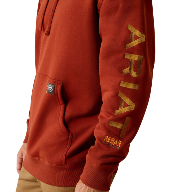 Ariat Men's Rebar Graphic Hoodie - Burnt Henna/Cumin-2