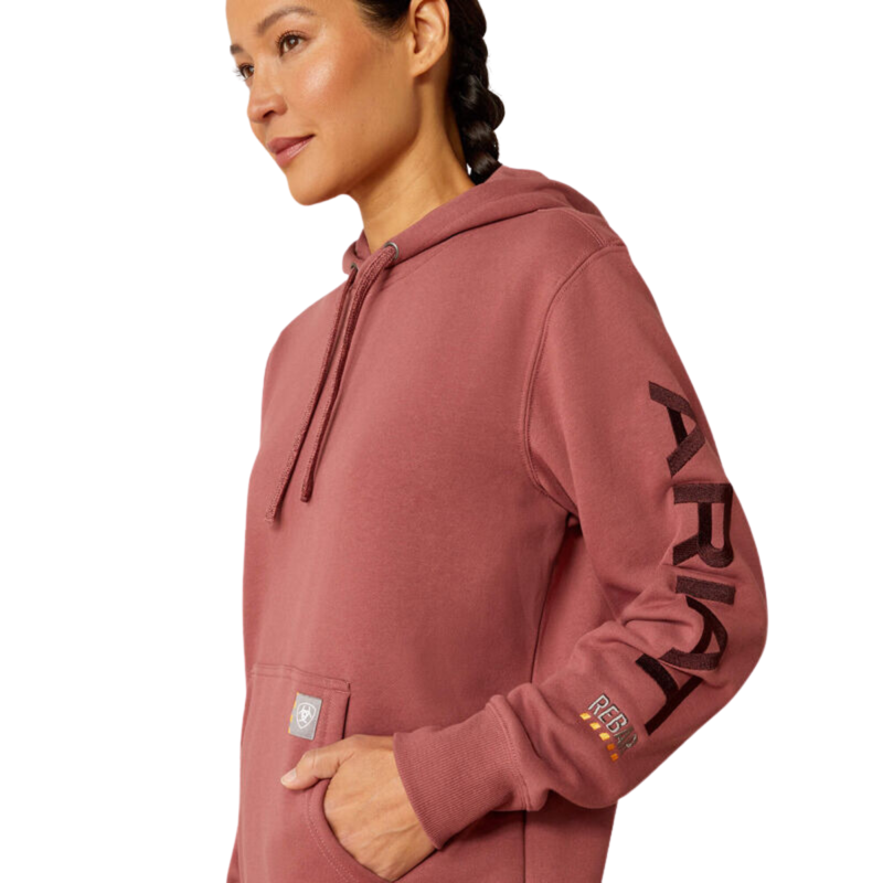 Ariat Women's Rebar Graphic Hoodie - Roan Rouge/Catawba Grape-2