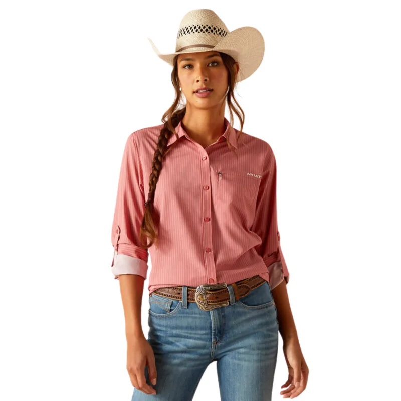 Ariat Women's VentTEK Stretch Western Shirt -  Faded Rose Pinstripe