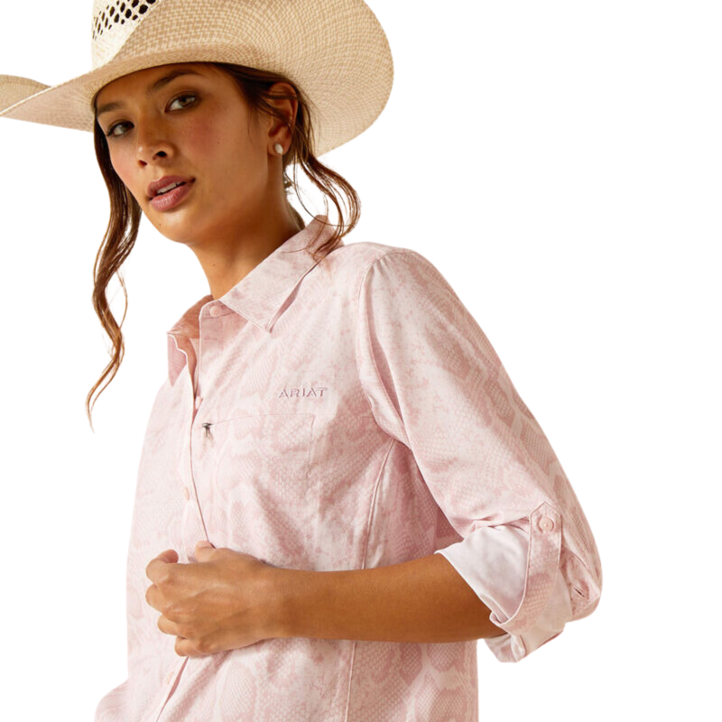 Arait Women's Ariat Women's VentTEK Stretch Western Shirt - Pink Boa-2