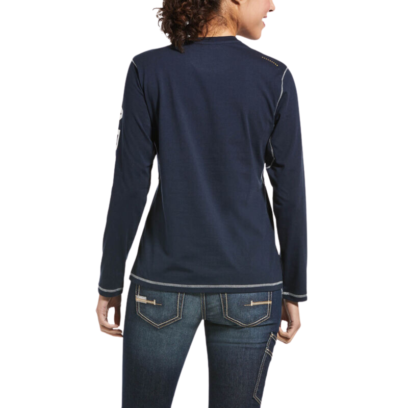 Ariat Women's Rebar Workman Logo T-Shirt - Navy-1