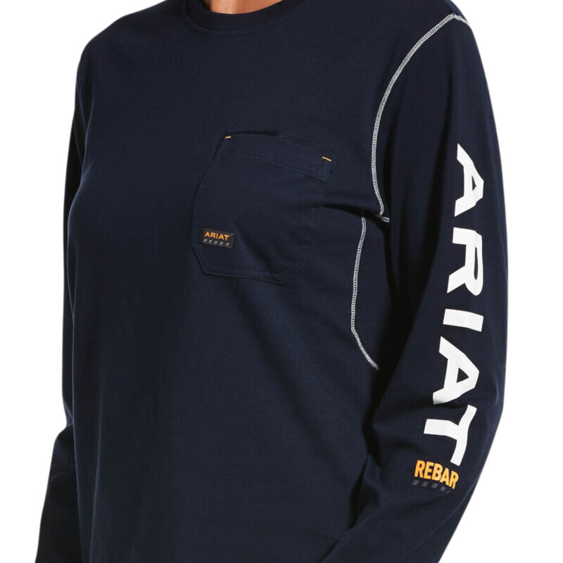 Ariat Women's Rebar Workman Logo T-Shirt - Navy-2