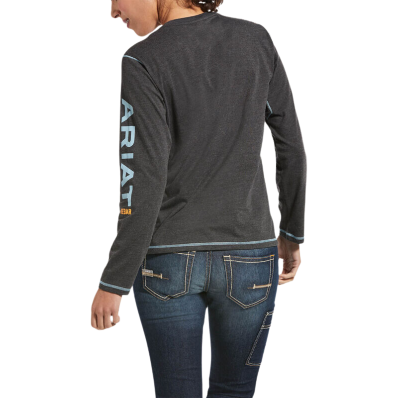 Ariat Women's Rebar Workman Logo T-Shirt - Charcoal Heather-1
