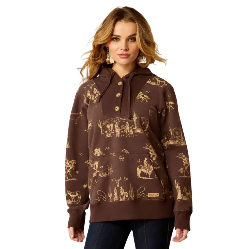 Ariat Women's Ranchin Hoodie - Ranchin Print