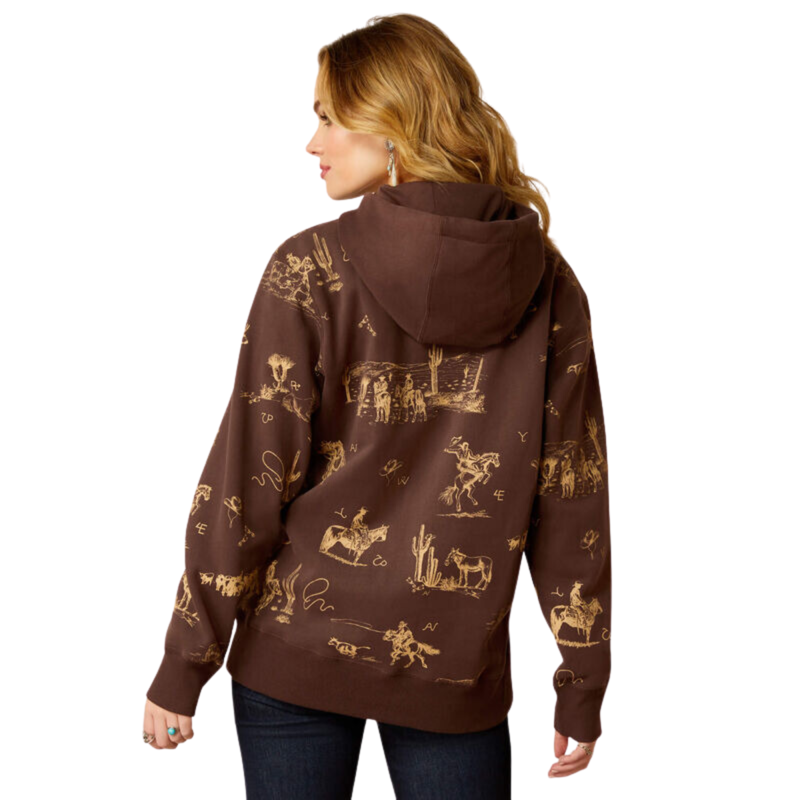 Ariat Women's Ranchin Hoodie - Ranchin Print-1