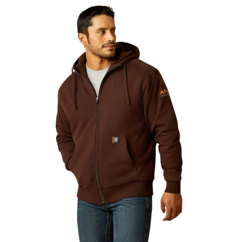 Ariat Men's All-Weather Sherpa Full Zip Hoodie - Coffee Bean